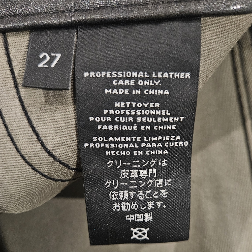 J Brand L8001 Pewter Lambskin Leather Moto Pants Size 27 Genuine Leather EUC.‎ - Picture 6 of 6